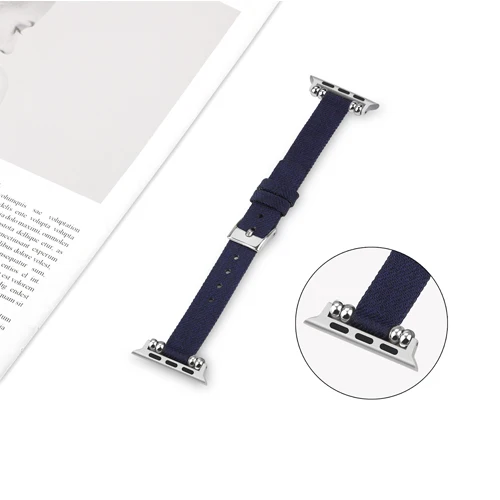 Нейлоновый ремешок для apple watch band 5 4 44 мм 40 мм ремешок для часов correa iwatch 3 42 мм 38 мм браслет на запястье bellt аксессуары для apple watch - Цвет ремешка: Dark blue