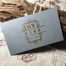 200 карты матовая Золотая фольга тиснением Серый Бумага карты 400gsm 90x50 мм