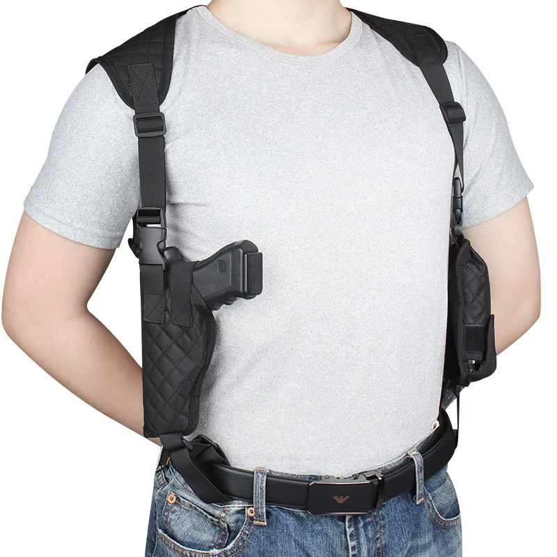 Tactical Durable Concealed Carry Right Left Gun Bag, Shoulder Gun Holster with Magazine Pouch