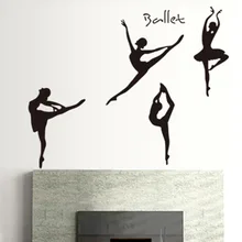 AY9061 балетный силуэт детская комната Танцевальная Студия музыка школьные украшения настенные наклейки