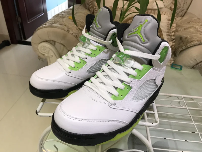 New Original Jordan 5 retro Men's shoes basketball shoes sneakers Quai 54 AJ5 French Street Ball Match White Green 467827-105