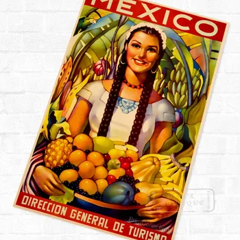 

Mexico tropical Fruits View Travel Tour Landscape Poster Vintage Retro Canvas DIY Wall Stickers Home Posters Art Bar Decor