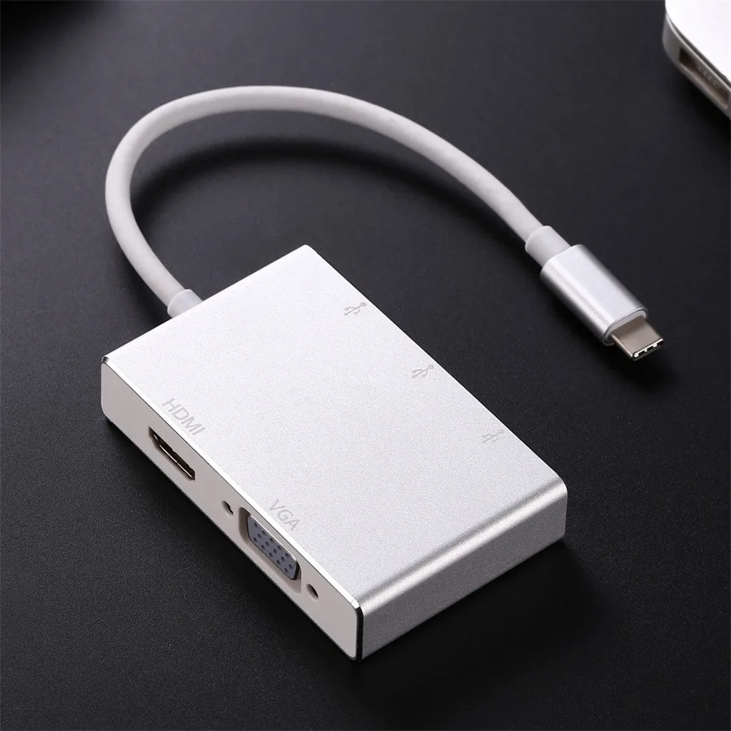 Type-C Smart HUB док-станция type-C к HDMI VGA usb-хаб адаптер 5 в 1 USB 3,0 конвертер для ноутбука ПК стол