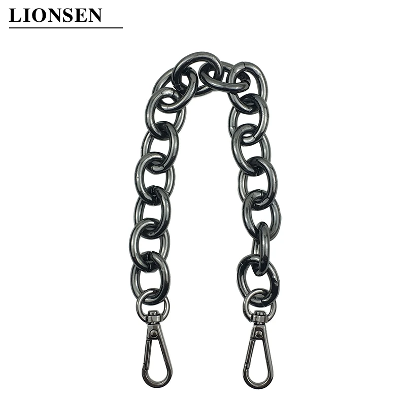 Lionsen 30 см сменная металлическая цепочка для ручных сумок сумка античный бронзовый серебристый DIY аксессуары для сумок ремень фурнитура - Цвет: Gun black