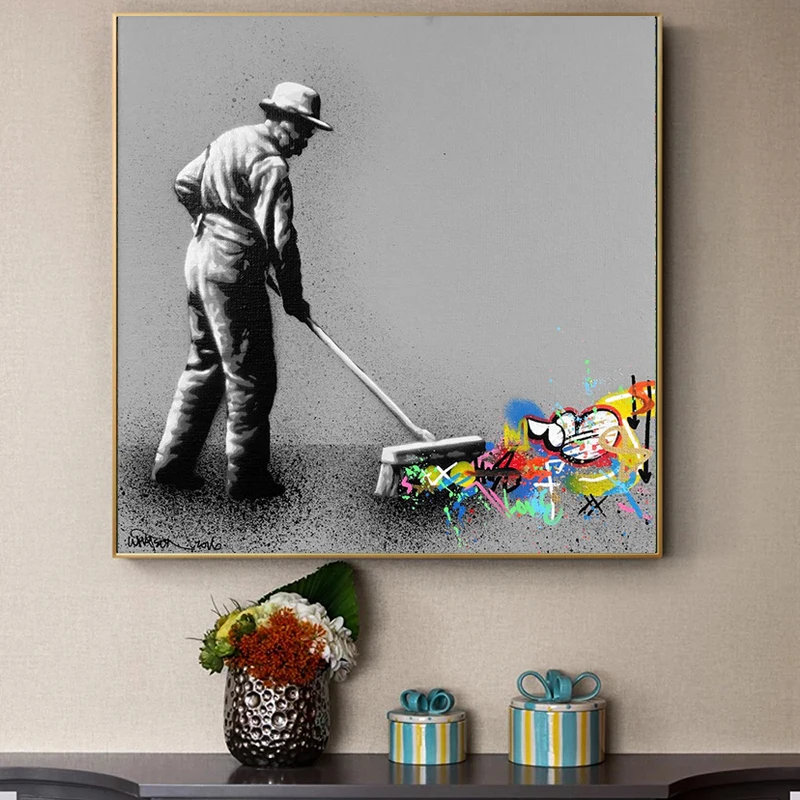 Очистить известная картина на холсте граффити художественные плакаты и принты