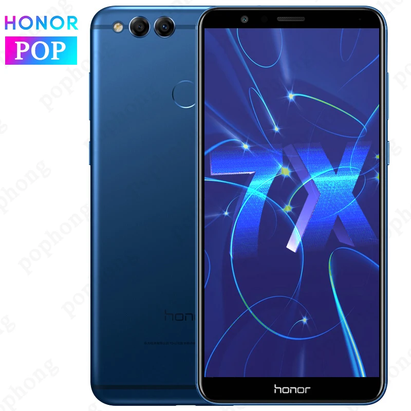 Мобильный телефон HONOR 7X с глобальной прошивкой, 4 ГБ, 64 ГБ, 5,93 дюймов, Kirin 659, четыре ядра, Android 7,0, отпечаток пальца, 3340 мАч