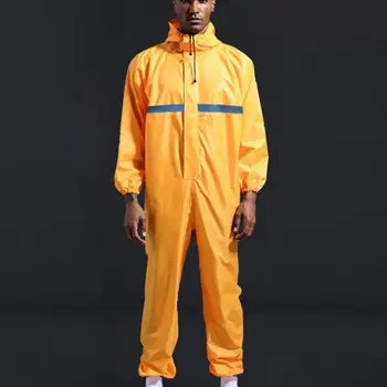 

Practical Chemical Protective Clothing Yellow Dust-Proof Chemical Pesticide Spray Coating Safety Work Coverall Outdoor Raincoat