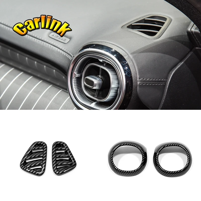

For Mercedes Benz C Class 2022 ABS Carbon fiber Car Small air outlet / left right air outlet decorative frame interior accessori