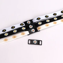 Petites pâquerettes à lacets de dessin animé, chaussures plates unisexes à la mode, baskets montantes en toile, lacets de sport 