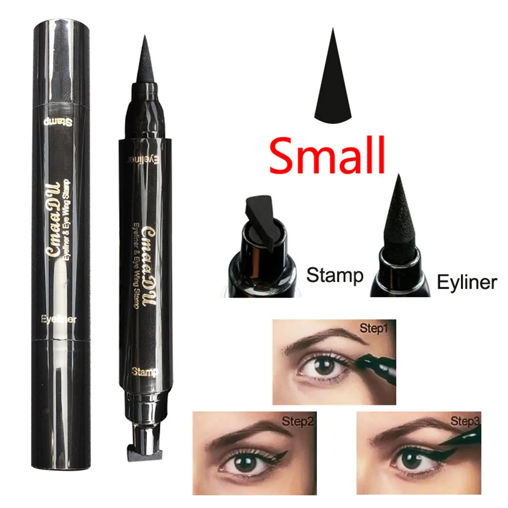 Подводка для глаз бренд макияж черная жидкая подводка для глаз карандаш Быстросохнущий водостойкий черный двухсторонний макияж марки крыло подводка для глаз карандаш - Цвет: Small