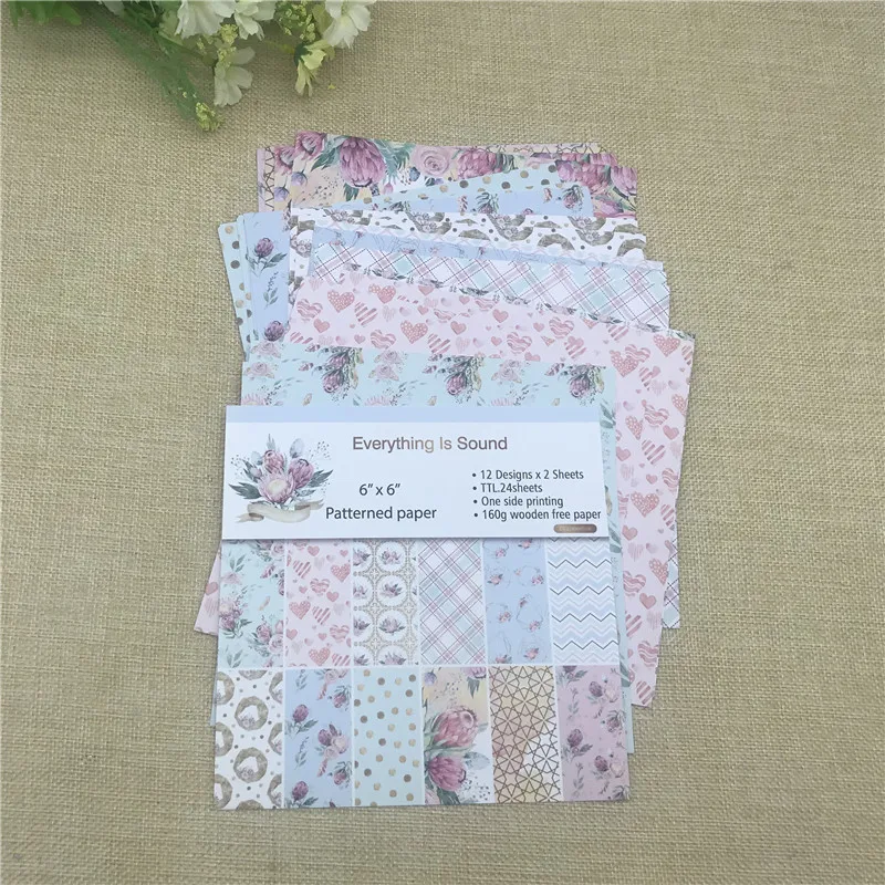 

6"X6"The Everything is sound patterned paper Scrapbooking paper pack handmade craft paper craft Background pad