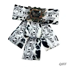 Женское кружевное ожерелье с леопардом галстук-бабочка имитация кристалла ювелирные изделия воротник брошь булавки AXYD