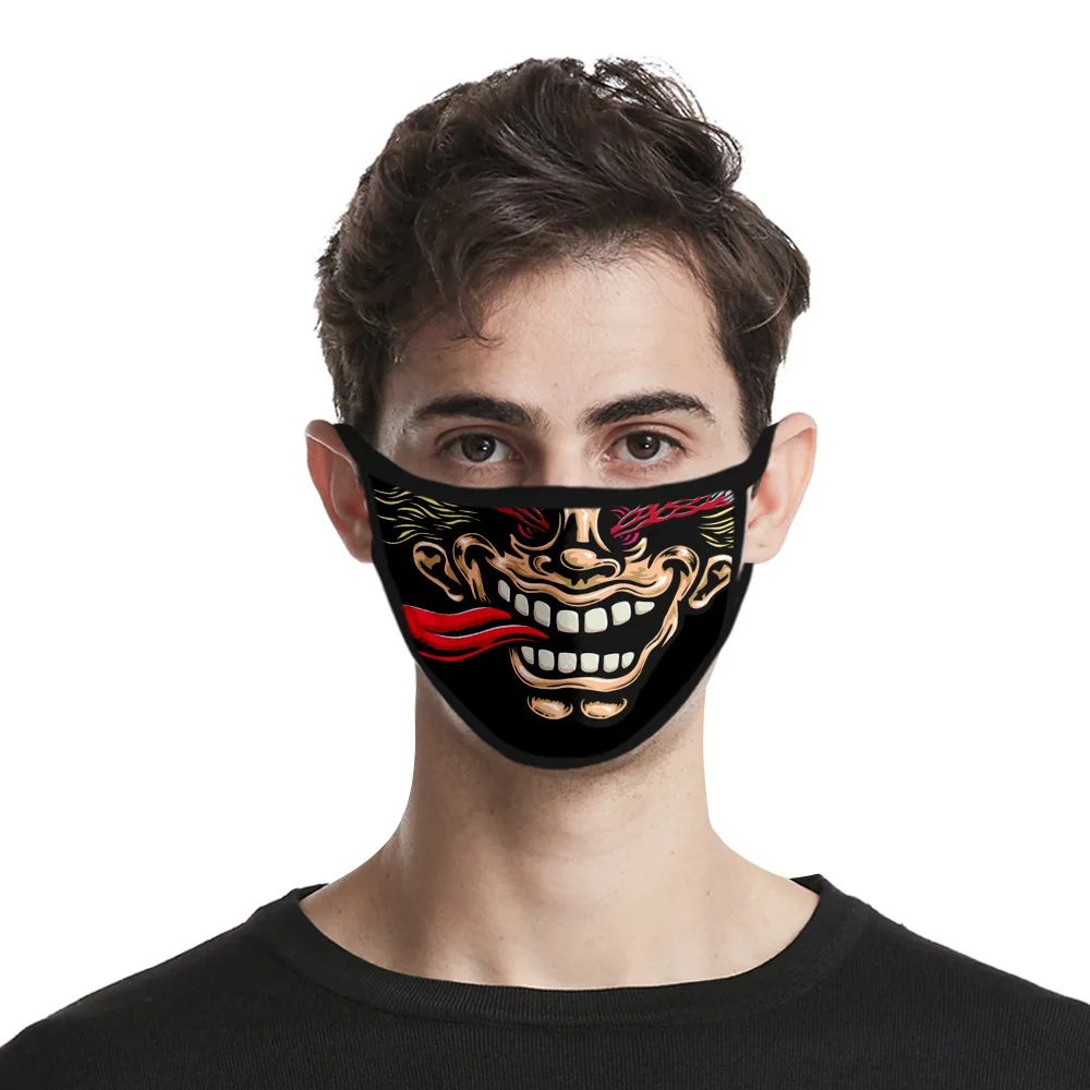 

24pcs Halloween Scary Masks Funny Dust Face Cover Mask Washable Reusable Role Playing Party Accessories Horrific