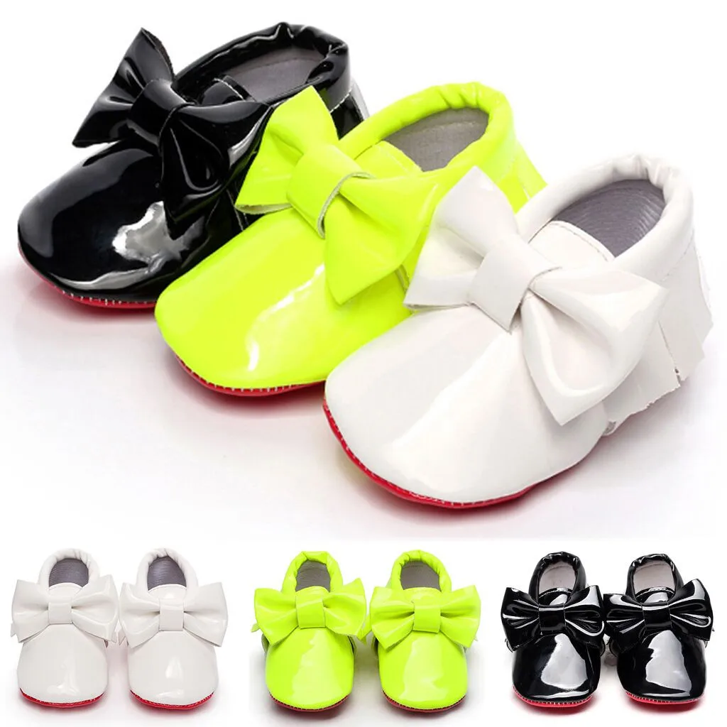 

New Born Baby Girl Shoes Princess Infant Newborn Toddler Shoes Baby Girl Solid Bowknot Autumn Baby Booties 2019 First Walkers