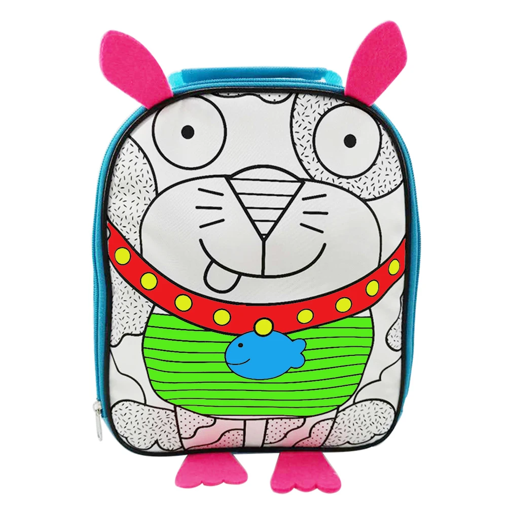 蓝色涂鸦书包 7