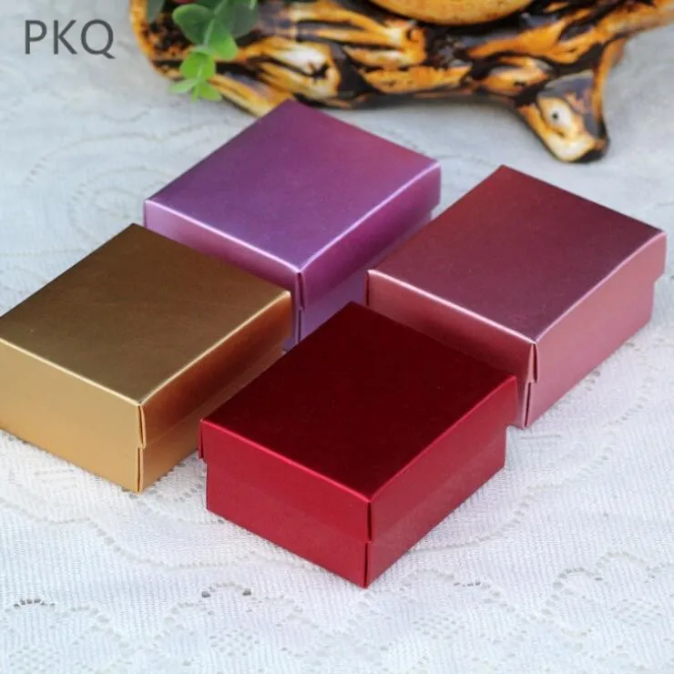 6.5*8*3.8 cm High Quality Candy Box with cover Color Kraft Paper Gift Box Boutique Jewelry Pack Retail Box Party Supplies 20Pcs