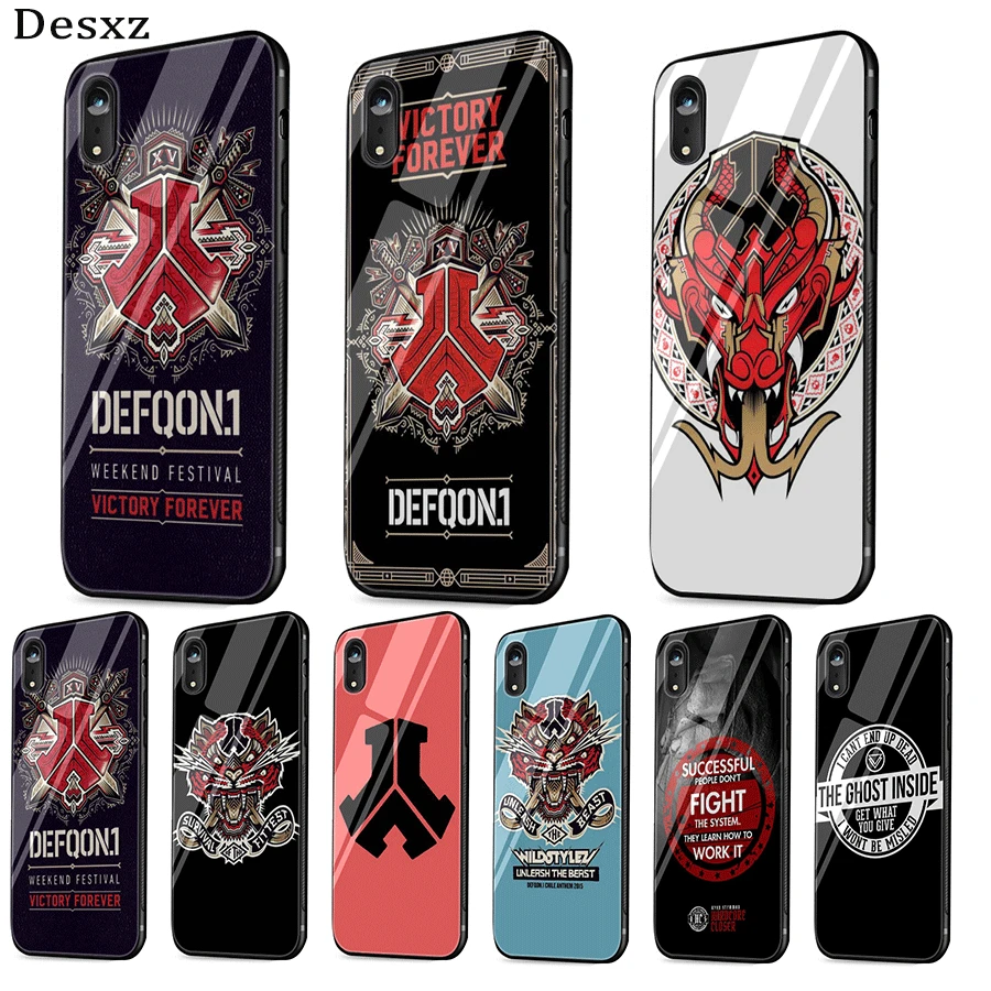 Стеклянный чехол для телефона TPU glass для Apple iPhone 5 5S SE 6 6S 7 8 Plus XR X XS максимальный чехол Defqon 1