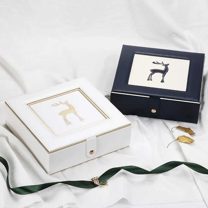 

19 Square Deer-Style Storage Jewelry Box Creative Cool Portable PU Storage Box Manufacturers Wholesale Direct Selling