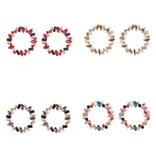 AOMU простой роскошный, Кристальный, со стразами большой круг серьги для женщин серьги гвоздики Имитация Жемчуга Мода серьги ювелирные изделия