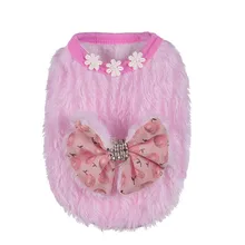 Duoduo футболка для собак жилет для собак Одежда для собак осень и зима одежда для щенков молочная собака вишневая Бабочка Одежда для мини собак