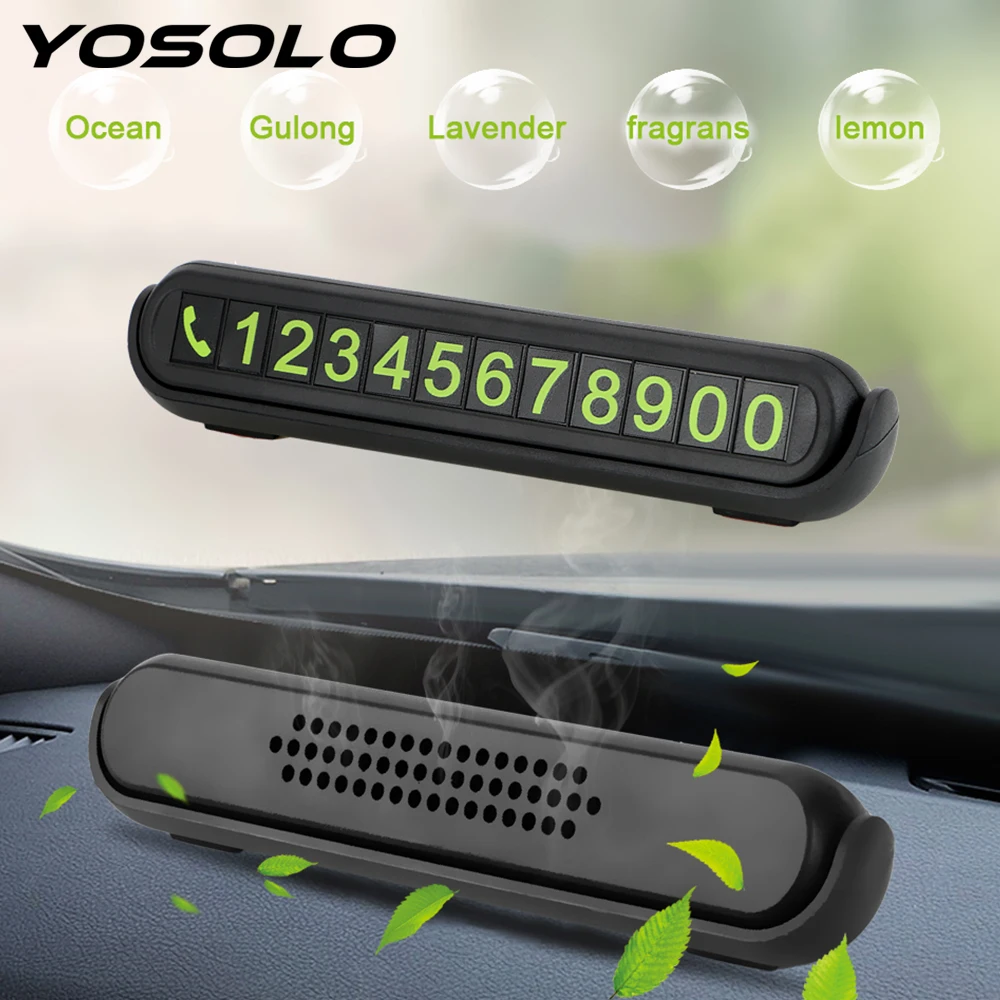 YOSOLO Автомобильная карточка для временной парковки светящаяся с телефонным