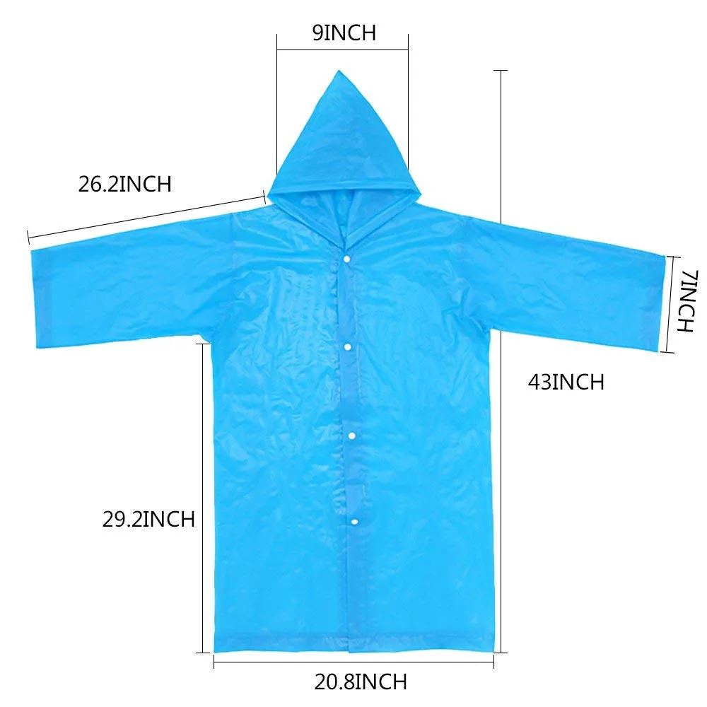 1pc Raincoats Kids Girls Boys Raincoats Portable Reusable Raincoats Transparent Children Rain Ponchos For 6-12 Years Old Py4