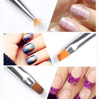 

7PCS A SET Manicure Tool Gel Painting Pen Nail Crystal with Diamond Pull Pen Polished Halo Painted Hook Line Pen Manicure Tools