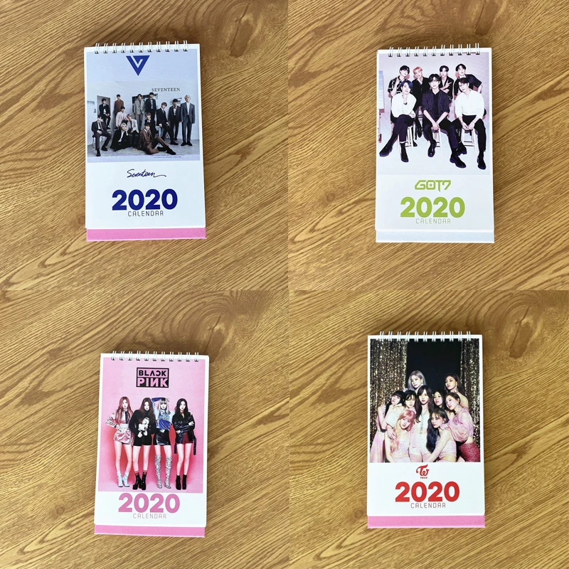

KPOP 2020 Blackpink Twice Got7 EXO Mini Desk Calendar Daily Planner Fashion New Year Calendar Fans Gifts School Office Supplies