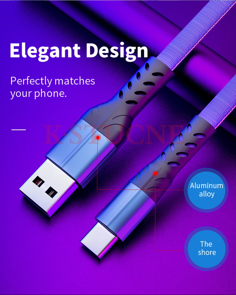3A usb type C кабель для samsung Xiaomi Redmi Note 7 K20 Oneplus 7 Pro Быстрая зарядка USB C зарядное устройство кабель usbc для мобильного телефона