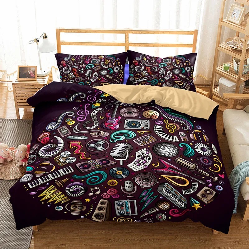3d guitar series bedding two or three sets of bedding music equipment bedding set
