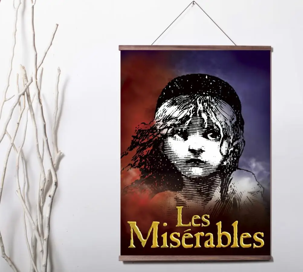Постер Les Miserables картина из массива дерева подвесной свиток | Дом и сад