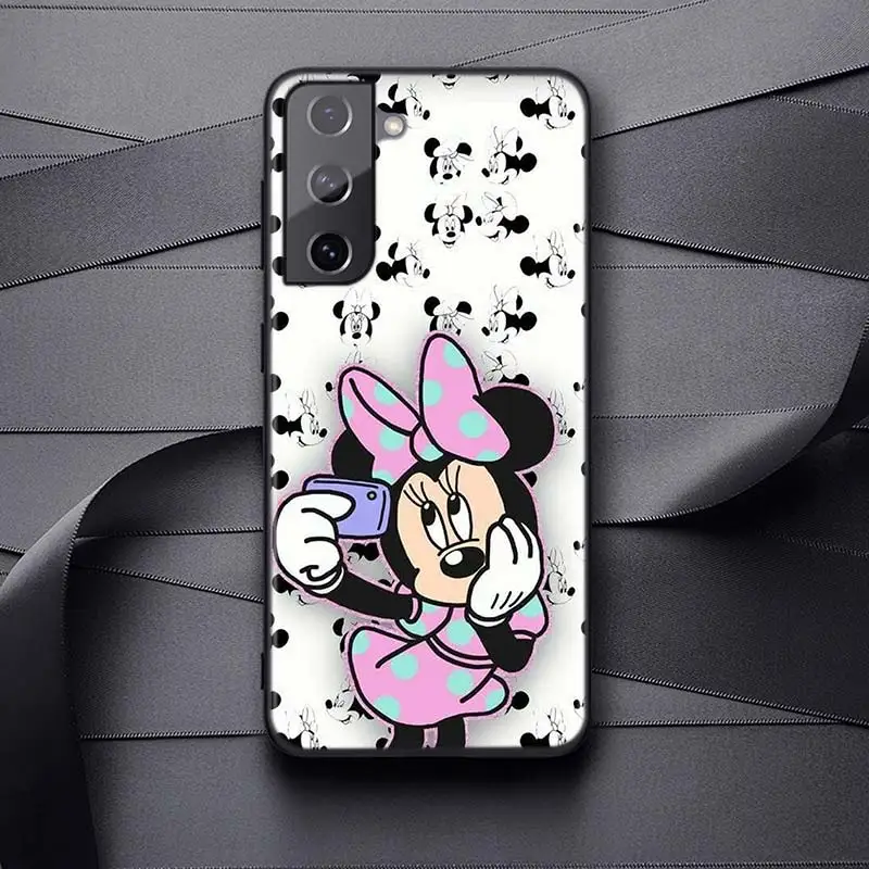 kawaii phone case samsung Soft Black Cover Minnie Mouse For Samsung Galaxy S22 S21 S20 FE Ultra S10 S10e Lite S9 Plus Pro Phone Case samsung cute phone cover Cases For Samsung