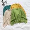 PEONFLY Korean Style Knitted Sweater Cardigans Women Long Sleeve Single Breaster Female Cardigan Solid Sweaters Sueter Mujer ► Photo 1/6