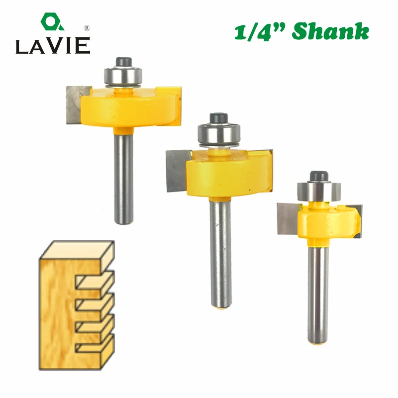 

1pc 1/4 Inch Shank T Type Bit with Bearing Slotting Router Bit Milling Cutter T Slot Rabbeting Woodwork Tools for Wood