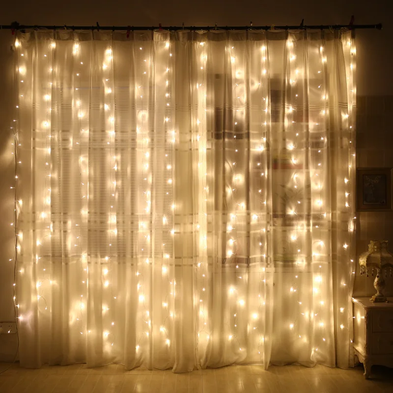 

2x2/3x1/3x2/3x3m Curtain String Lights Merry Christmas New Year Decor Christmas Ornaments Navidad 2019 New Year 2020 Christmas
