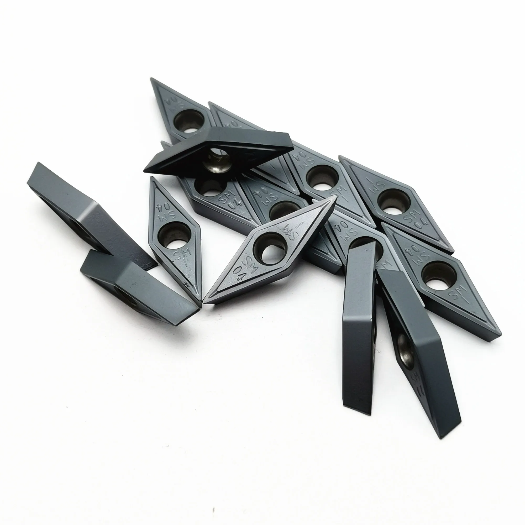 VCMT160404 SM IC907 / 908 External Round Car Blade Carbide Insert Lathe Tool VCMT 160404 CVD+ PVD Turning Insert