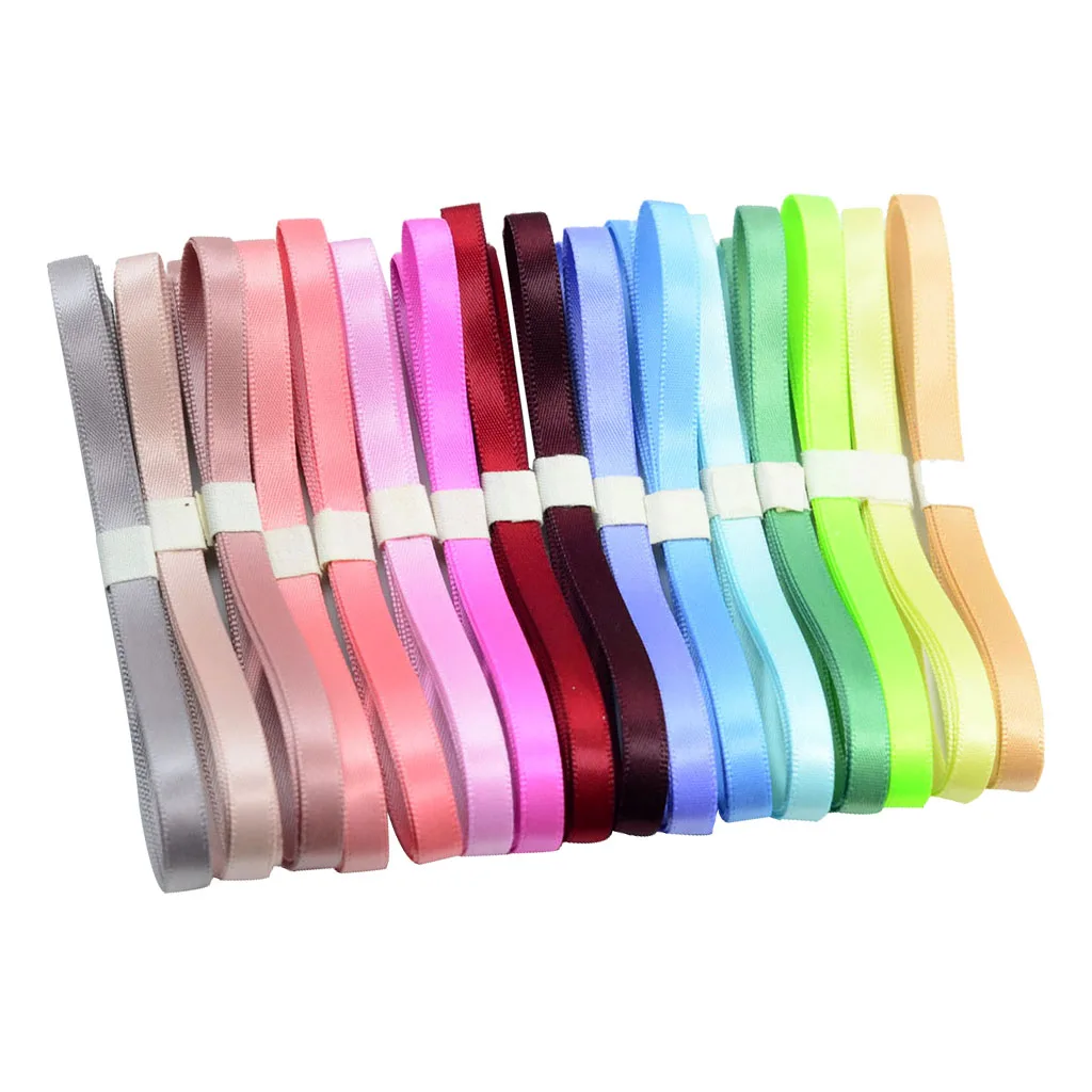 16pcs Polyester Ribbon Ribbons for Crafts Bow Handmade Gift Wrap Party Wedding Decorative Clip Earphone Leisure Creative DIY