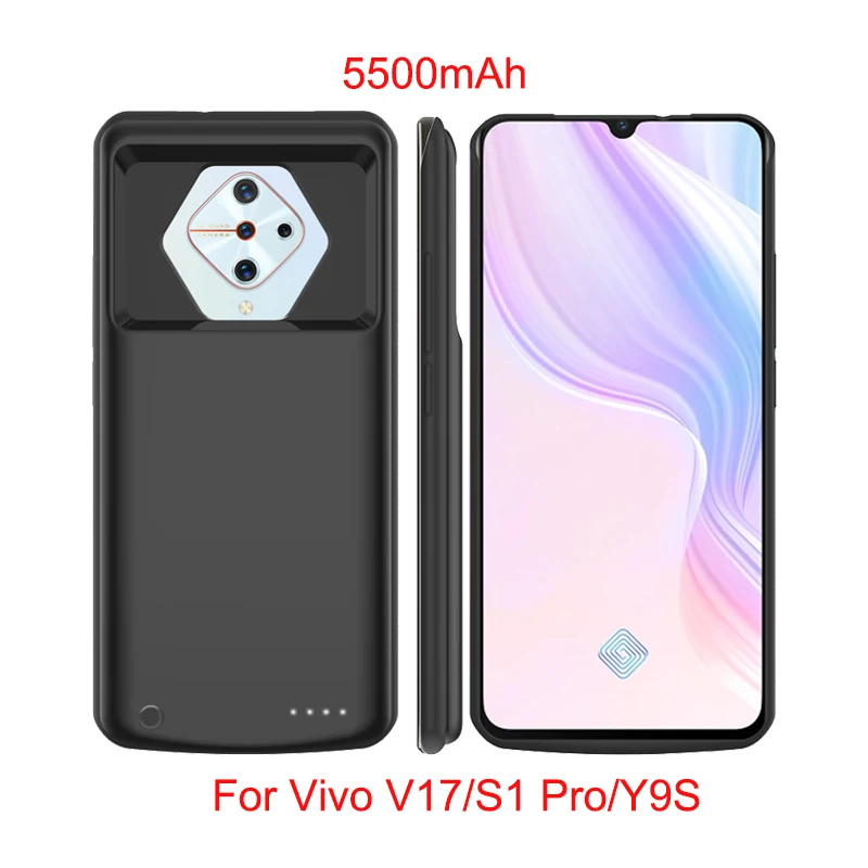 For Vivo S1 Pro Батарея Зарядное устройство чехол для Vivo Y7s Z5X X27 Z1 Pro S5 всего контура Nex 3 IQOO 5G V17 S1 Pro Y9s Y97 X23 Y3 6500 мА · ч зарядный Мощность банк чехол - Цвет: For Vivo S1 Pro