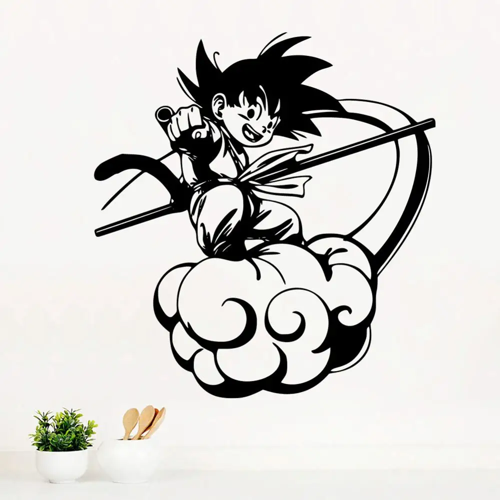Мультфильм Dragon Ball Sun Wukong «сальто на облаке» виниловая наклейка на стену домашний декор для детей Гоку обои для комнаты Настенная Наклейка Фреска