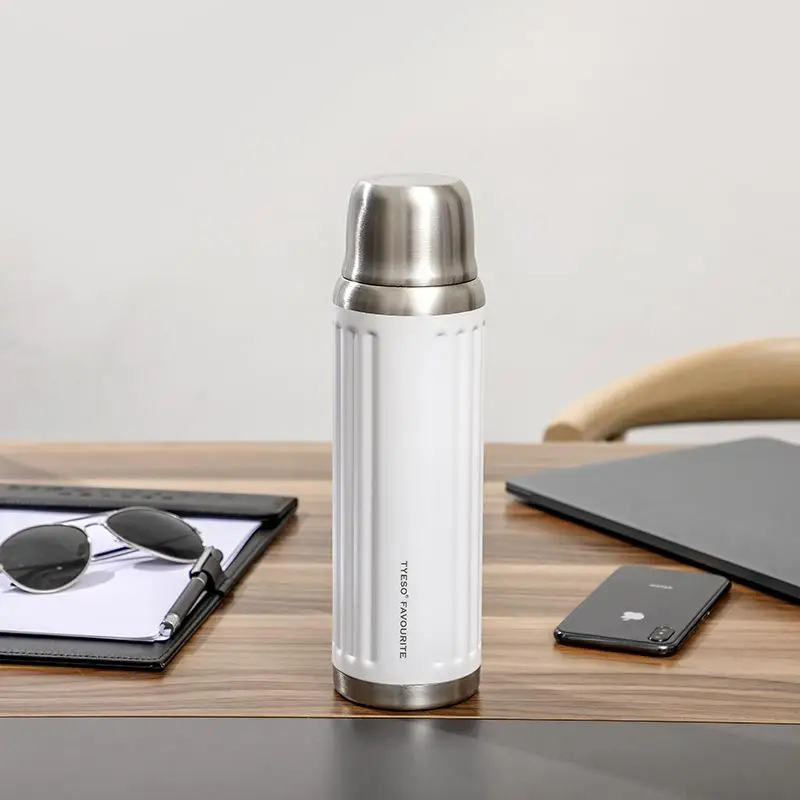 Высокое качество Dubbele Wand Rvs Термокружка термос Koffie Thee Melk Mok Термокружка Geschenken - Цвет: White