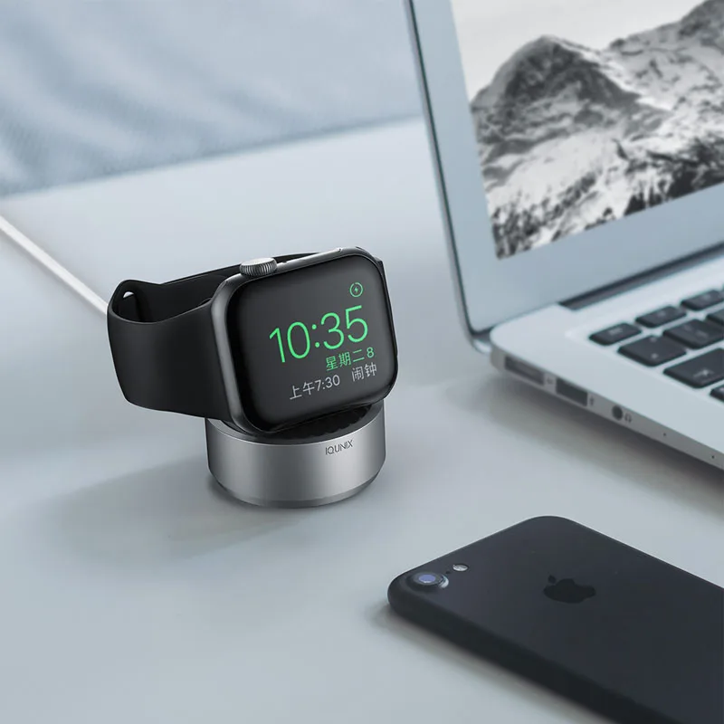 Xiaomi iQunix конфеты для Apple Watch алюминиевая основа оболочки вертикальное размещение нескользящий силикон