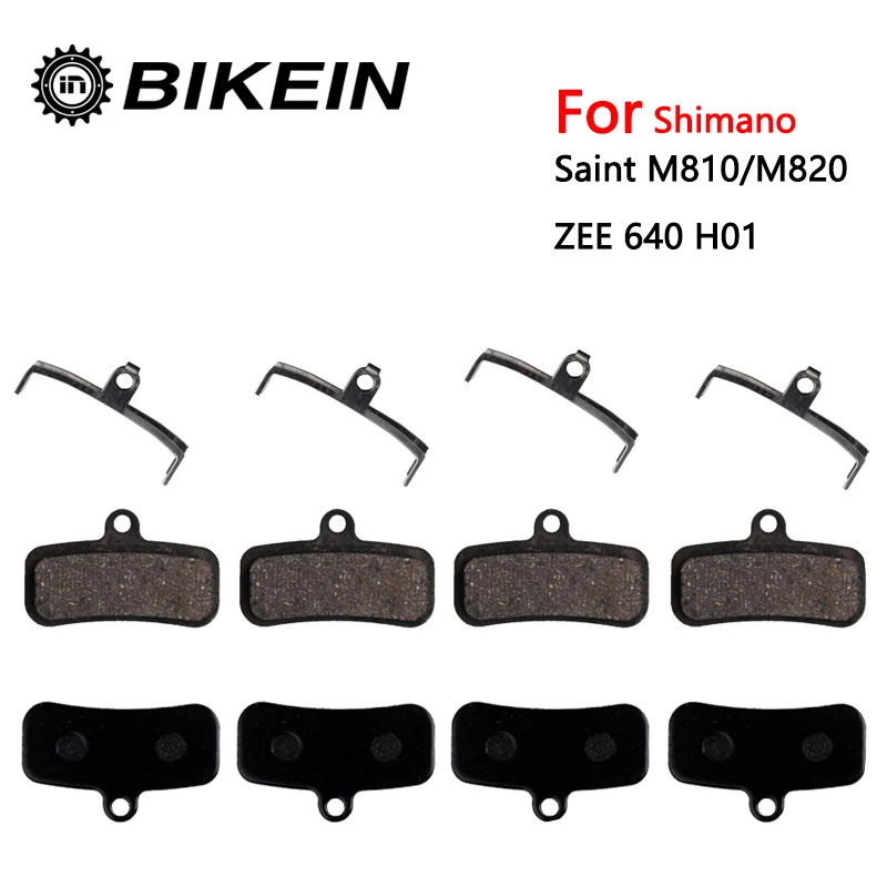 

BIKEIN 4 pairs Resin semi-metal brake pads MTB Bicycle Disc Brake pads for Shimano Saint M810 M820 SEA m640 H01 bicycle braking