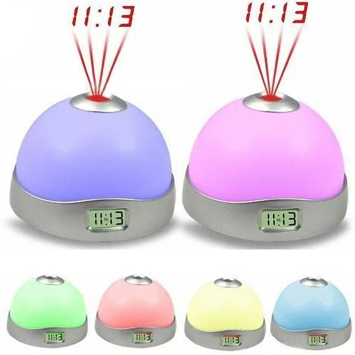 

New Multi Functional 7 Colors LED Change sky Star meniscus Night Light Magic Projector Backlight Clock Kids Festival Gifts F1
