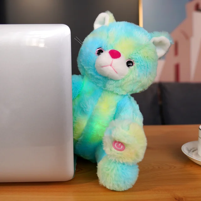 1pc 25CM Creative Light Up LED Cat Plush Toy Stuffed Animals Luminous Pillow Colorful Glowing Doll Kids Girls Christmas Gifts 5