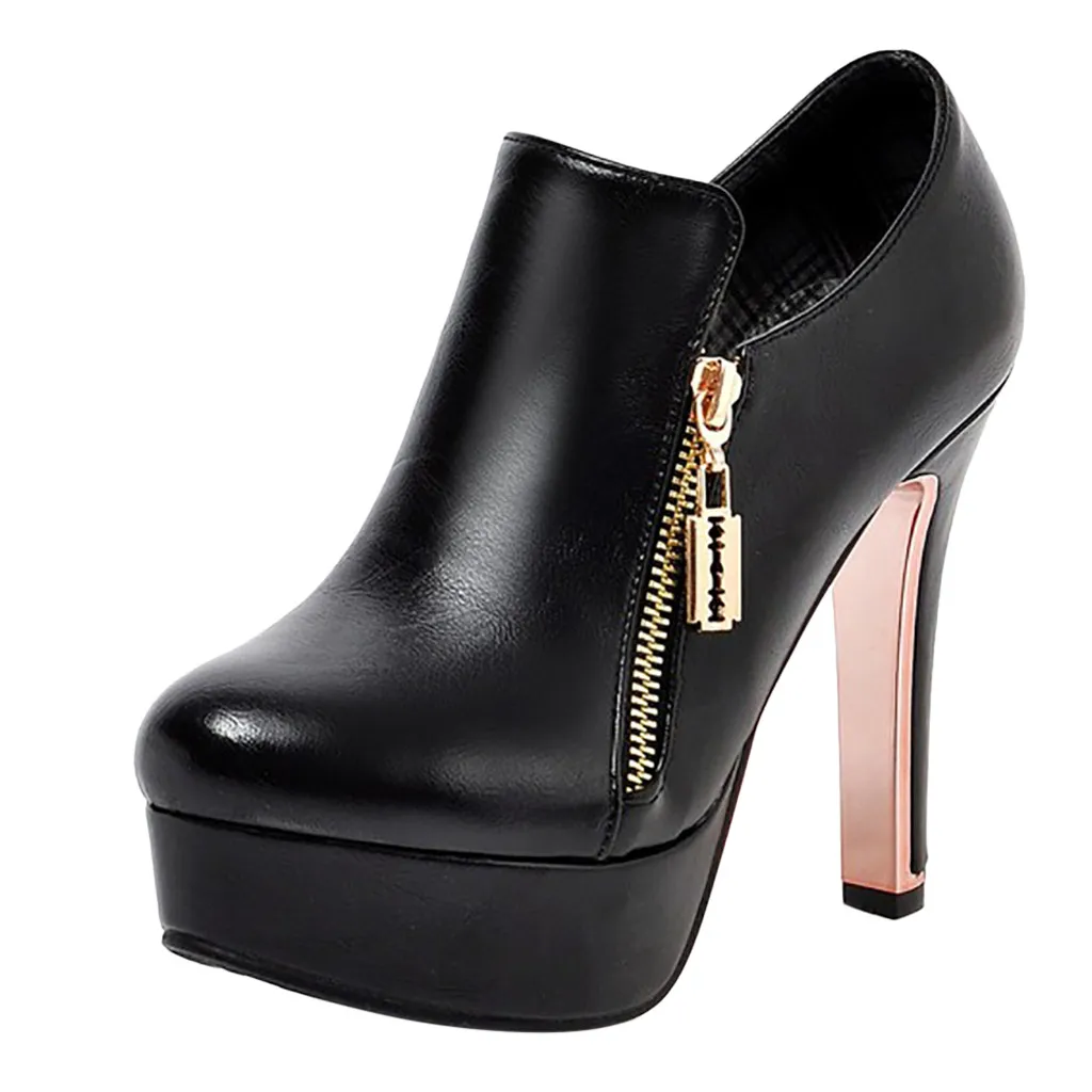 

Women Boots Fashion Round Toe High Heels Shoes Women's Ankle Booties Sexy Autumn Winter Ankle Boots female Non-Slip Shoes #827