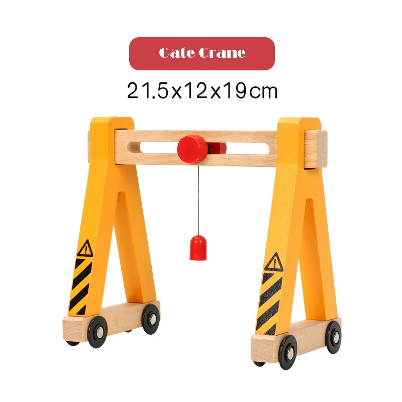 All Kinds of Crane Tender Wooden Magnetic Train Track Railway Accessories Compatible Biro All Brands Wood Track Educational Toys 6