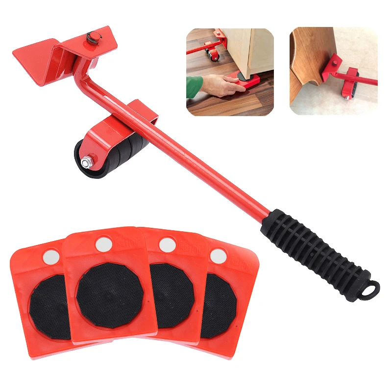 Furniture Lifter Mover Tool Set 5pcs //Set Portable Heavy Lifting Device Furniture Moving Device Mover Transport Set for for Home Bar Sofa Refrigerators