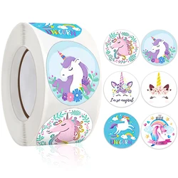 1 Inch Cute Cartoon Unicorn Stickers for Kids 4 Designs Animal Reward Sticker School Teacher Supplies Child Stationery Stickers