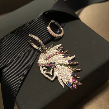 

2020 Korean Mixed Color AB Section Asymmetric Personality Fashion Simple Crystal 925 Silver Needle Earrings Female