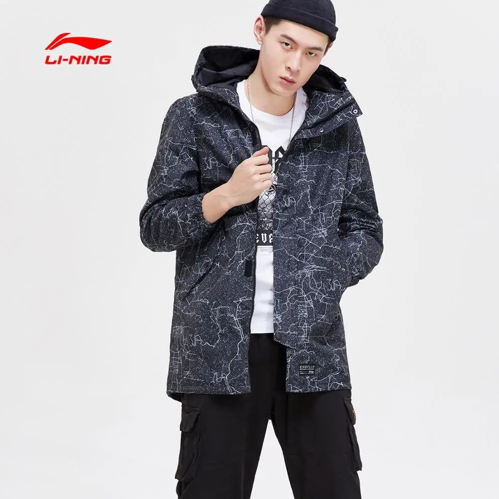 

Li-Ning Men The Trend Trench Polyester Regular Fit Windbreaker Jacket LiNing Sports Hooded Wind Jackets Coats AFDP023 CJFM19